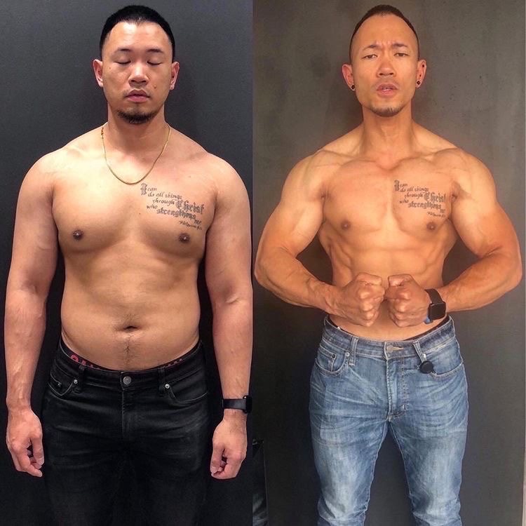 Carl — M.E.D. transformation, front, before and after