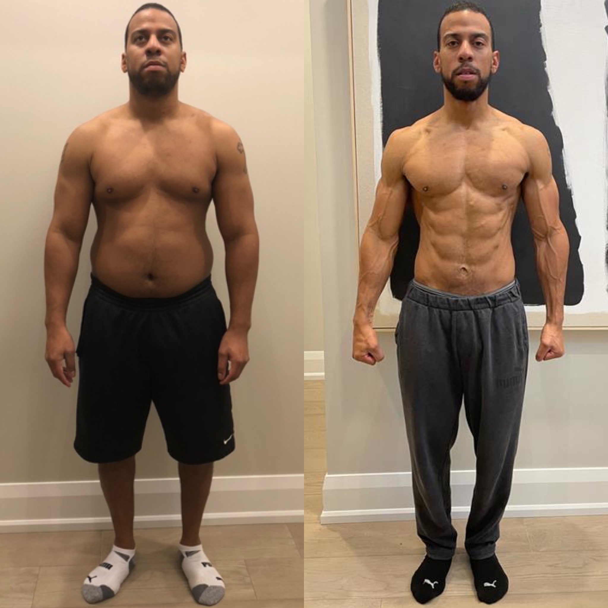 Hammer Fitness client before and after M.E.D transformation